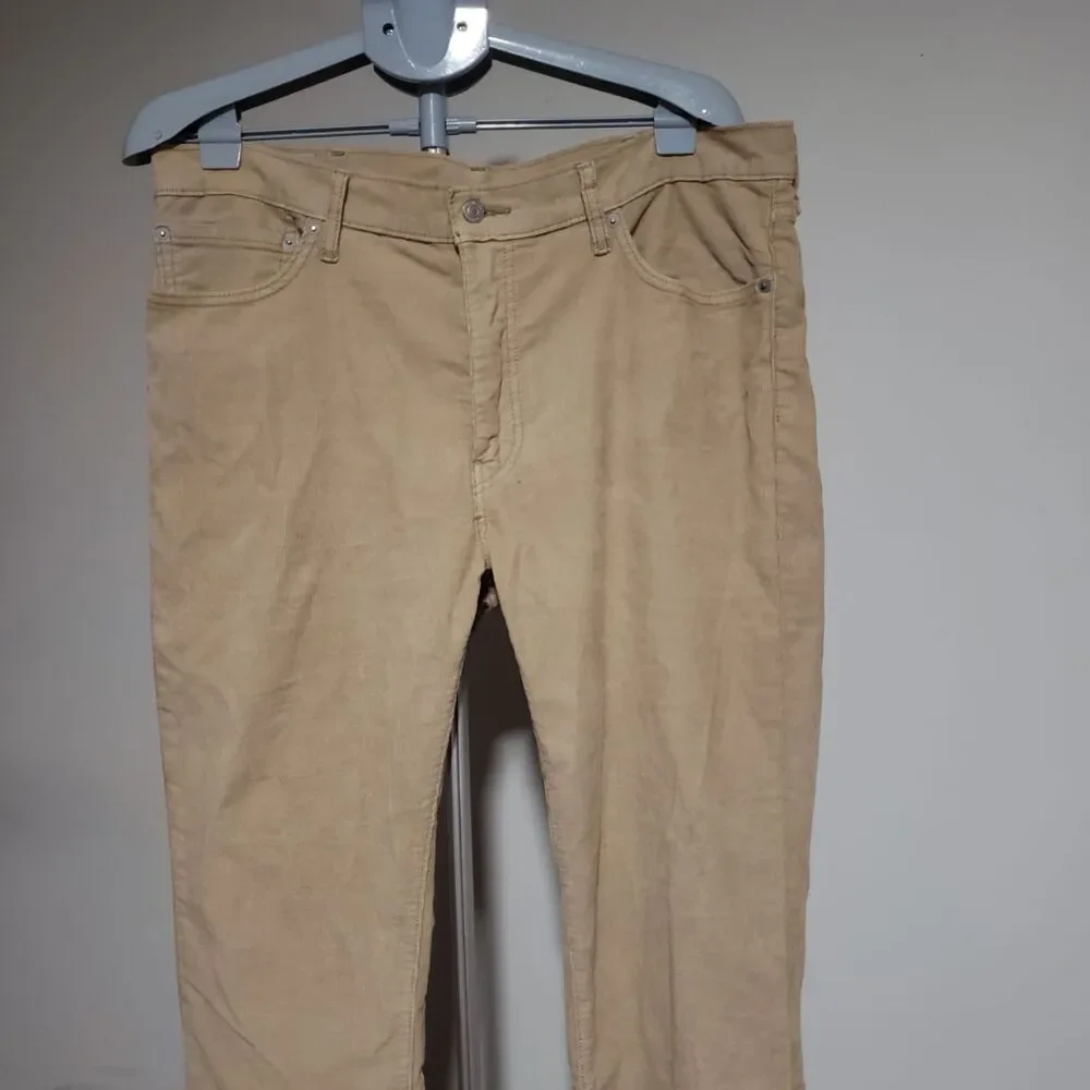 Levi's 511 Premium Corduroy Pants Mens W38 L32 Tan Khaki Slim Fit Stretch Cords
